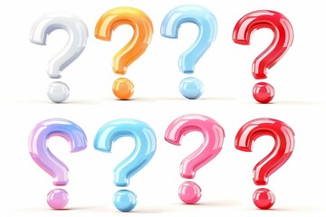 Question mark icon, quiz symbol, interrogation sign, simple rebus silhouette, questions emblem, faq set