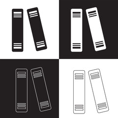 Book icon set. Simple book symbol. isolated on black and white background. Vector Illustration. EPS 10