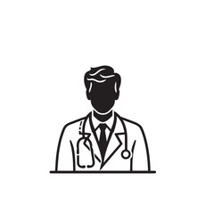Fototapeta premium Doctor silhouette. Male and Female doctor vector design. Doctor logo, icon.