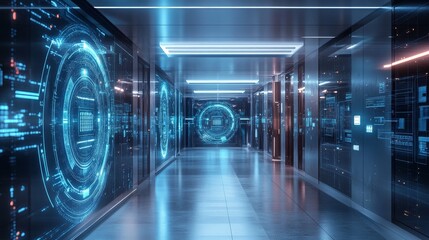AI-powered biometric security systems protecting high-tech government facilities: A facility where AI verifies access through biometric scanning.
