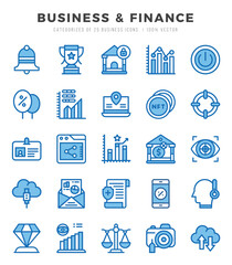 Business & Finance Icon Pack 25 Vector Symbols for Web Design.