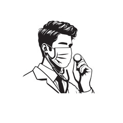 Doctor silhouette. Male and Female doctor vector design. Doctor logo, icon.