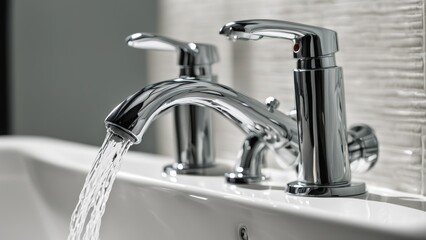 water flowing from faucet