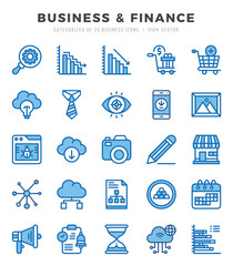 Set of Business & Finance icons. Vector Illustration.