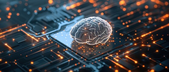 Futuristic 3D Icon of Artificial Intelligence, showcasing advanced algorithms and neural networks, vibrant colors, sleek design, symbolizing innovation and technology evolution.