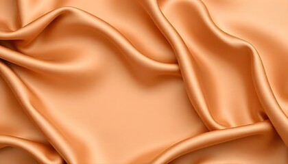 Fototapeta premium Abstract background luxury cloth or liquid wave smooth, flowing orange satin fabric with soft folds and highlights.