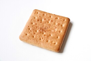 crispy square crackers isolated on white. biscuits