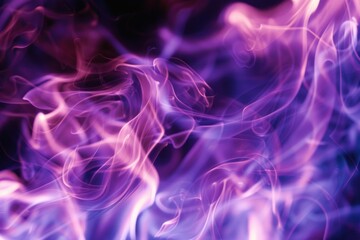 Obraz premium A purple flame with a blue tint. The color of the flame is a mix of purple and blue, creating a unique and vibrant appearance. The flame appears to be dancing and swirling