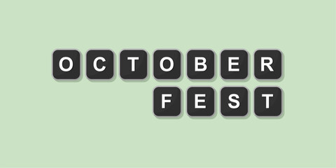 October themed word illustration of computer keyboard, vector format design with bright green background