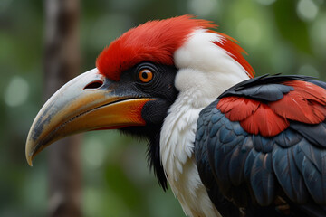 Obraz premium Hornbill Perched in Borneo, Site of Indonesia's New Capital