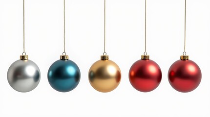 Elegant set of silver, blue, gold, and red Christmas ornaments