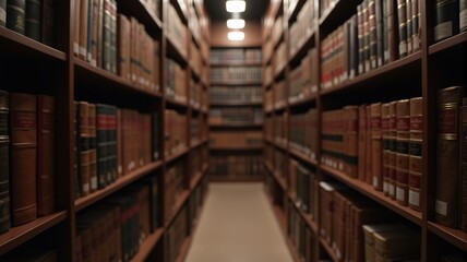 Obraz premium Law Library. Rows of Books and Legal References in a Law Firm 