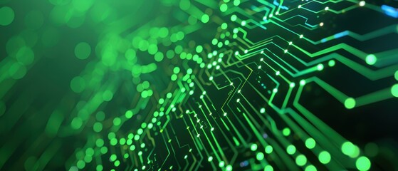 Futuristic Green Technology Landscape, an innovative backdrop showcasing advancements in environmental technology, vibrant colors, abstract designs, vector illustration elements.