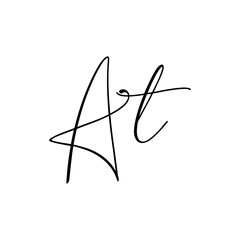 A hand-drawn signature logo design template	