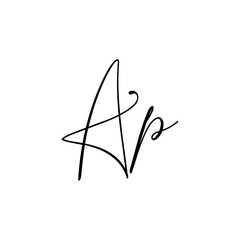 A hand-drawn signature logo design template	