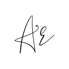 A hand-drawn signature logo design template	