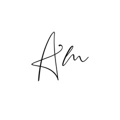 A hand-drawn signature logo design template	