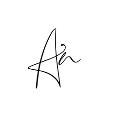 A hand-drawn signature logo design template	