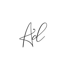 A hand-drawn signature logo design template	