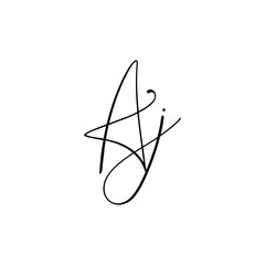 A hand-drawn signature logo design template	