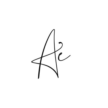 A hand-drawn signature logo design template	