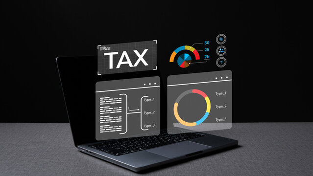 Tax expense management concept for business or individual who have high income. Pay tax and revenue decrease. Financial tax planning.