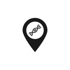 Map pin with gmo free sign. Vector