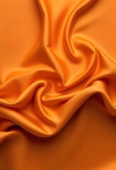 Obraz premium Abstract background luxury cloth or liquid wave smooth, flowing orange silk fabric with soft folds and highlights.