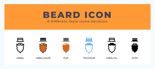 Beard icon in different style vector illustration.