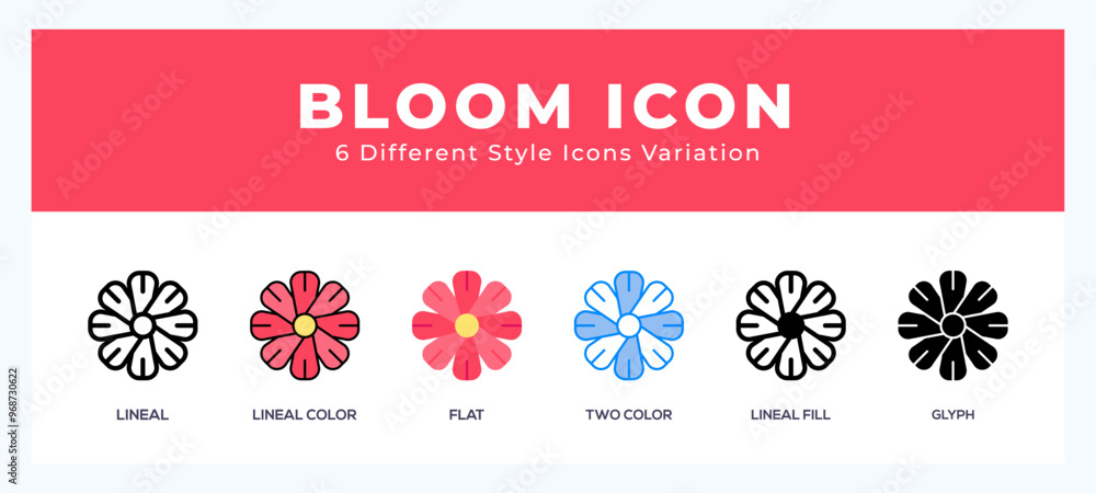 Poster bloom vector icon. with different styles vector illustration.