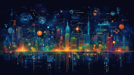 Obraz premium Smart City Network.