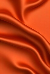Fototapeta premium Abstract background luxury cloth or liquid wave smooth, flowing orange silk fabric with soft folds and highlights.