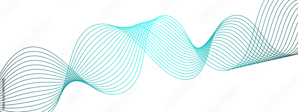 Aufkleber Abstract colorful modern stream wave and curve lines in transparent background. Frequency sound wave lines and technology curve lines. Design for brochure, flyer, banner, template, business wave lines