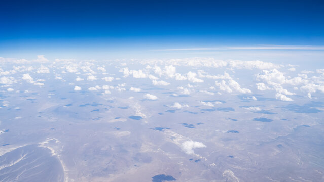 Above the clouds. flight concept.