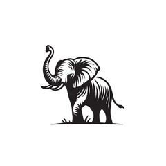 Obraz premium Elephant vector silhouette. Elephant black silhouette. Elephant logo, icon black and white.