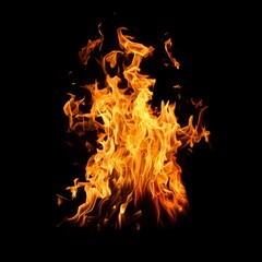 fire flames isolated black background