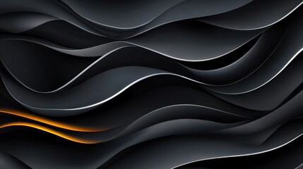 Fototapeta premium Abstract Black and Orange Wavy Background