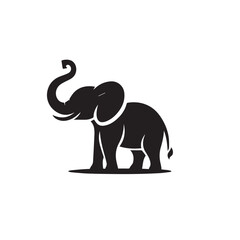 Obraz premium Elephant vector silhouette. Elephant black silhouette. Elephant logo, icon black and white.