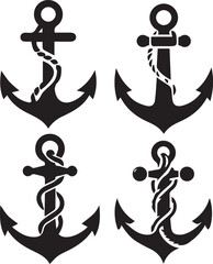 Naklejka premium Anchor silhouette, Anchor icon, Anchor vector, 