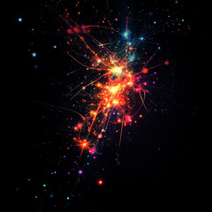 Radiant Explosion of Colorful Light in Space