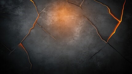 Glowing Cracks in Dark Stone Wall