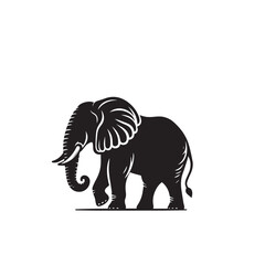 Fototapeta premium Elephant silhouette. Elephant vector design isolated on white background.