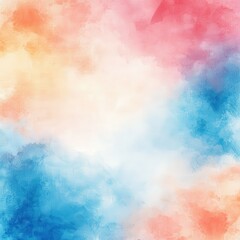 Abstract Watercolor Background in Blue, Pink, and Yellow