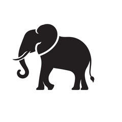 Fototapeta premium Elephant silhouette. Elephant vector design isolated on white background.