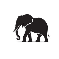 Fototapeta premium Elephant silhouette. Elephant vector design isolated on white background.