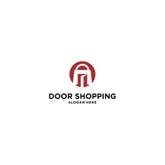 door shop logo icon vector template
