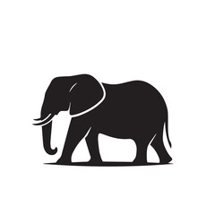 Elephant silhouette. Elephant vector design isolated on white background.