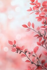 Naklejka premium Delicate Pink Branch with Bokeh Background