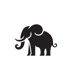 Fototapeta premium Elephant silhouette. Elephant vector design isolated on white background.