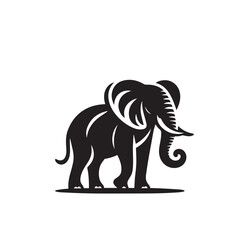 Fototapeta premium Elephant silhouette. Elephant vector design isolated on white background.